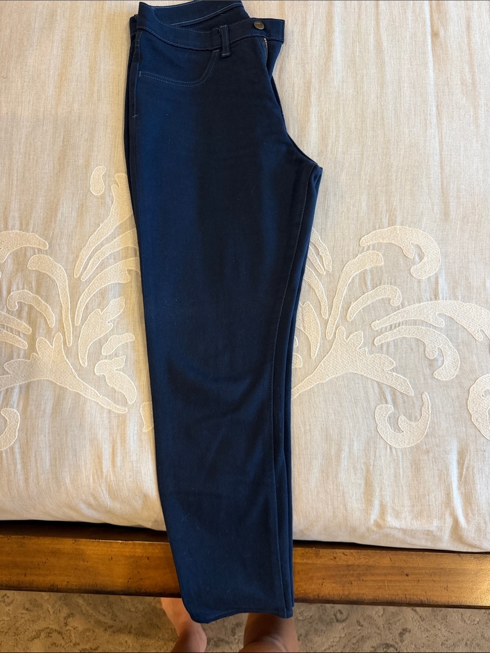 High-Rise Slim Jeans in Dark Navy Blue